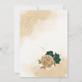 Botanische Hochzeit in Smaragdgrün Einladung (Rückseite)