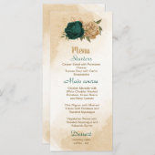 Botanische Hochzeit in Smaragdgrün Menükarte (Vorne/Hinten)