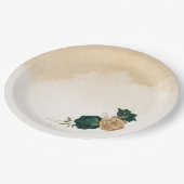 Botanische Hochzeit in Smaragdgrün Pappteller (Schrägansicht)