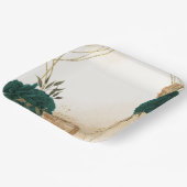 Botanische Hochzeit in Smaragdgrün Pappteller (Gewinkelt)