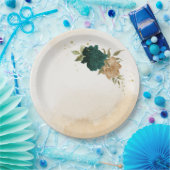 Botanische Hochzeit in Smaragdgrün Pappteller (Party)