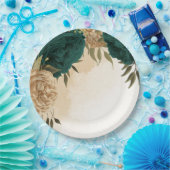 Botanische Hochzeit in Smaragdgrün Pappteller (Party)