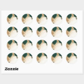 Botanische Hochzeit in Smaragdgrün Runder Aufkleber (Blatt)