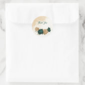 Botanische Hochzeit in Smaragdgrün Runder Aufkleber (Tasche)