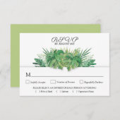 Botanische Hochzeit in tropischen Blättern RSVP Karte (Vorne/Hinten)