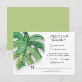 Botanische Hochzeit in tropischen Blättern RSVP Karte