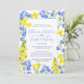 Botanische Hochzeit in Wildblume Einladung (Stehend Vorderseite)