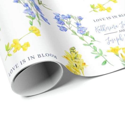 Botanische Hochzeit in Wildblume Geschenkpapier (Rolleneckpunkt)