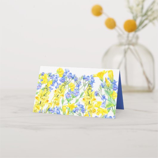 Botanische Hochzeit in Wildblume Platzkarte (Rückseite)