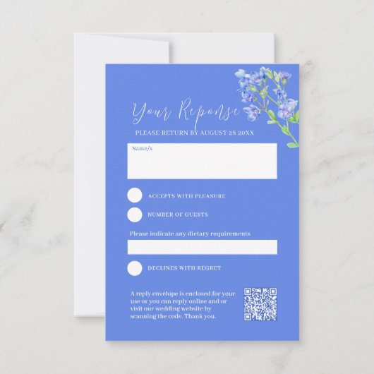 Botanische Hochzeit in Wildblume RSVP Karte (Rückseite)