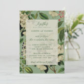 BOTANISCHE HOCHZEIT LÄDT - SALBEI EIN EINLADUNG (Stehend Vorderseite)