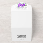 Botanische Hochzeit Lila Flora und Fauna All In One Einladung (Außenbereich)