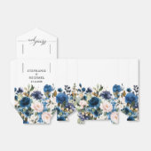 Botanische Hochzeit mit blauem Rosa Geschenkschachtel (Ungefaltet)