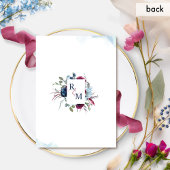 Botanische Hochzeit mit Blauer Flora und Berry Einladung