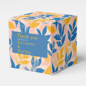 Botanische Hochzeit mit Blauer und Gelbblättriger Geschenkschachtel (Vorderseite)