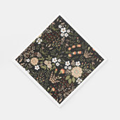 Botanische Hochzeit mit blühenden Schwarz-Weiß-Blu Serviette (Ecke)