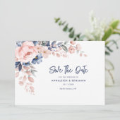 Botanische Hochzeit mit Blumenschrift Save The Date (Stehend Vorderseite)