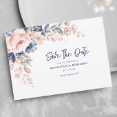 Botanische Hochzeit mit Blumenschrift Save The Date