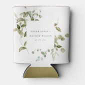 Botanische Hochzeit mit botanischem Blattwerk Dosenkühler (Vorderseite)