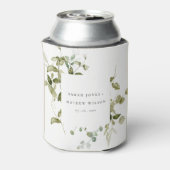 Botanische Hochzeit mit botanischem Blattwerk Dosenkühler (Kanne Rückseite)