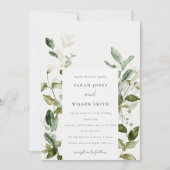 Botanische Hochzeit mit botanischem Blattwerk Einladung (Vorderseite)