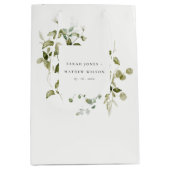 Botanische Hochzeit mit botanischem Blattwerk Mittlere Geschenktüte (Vorderseite)