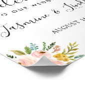 Botanische Hochzeit mit botanischer Flora Begrüßun Poster (Ecke)