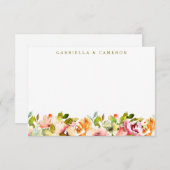 Botanische Hochzeit mit Burgund Dankeskarte (Vorne/Hinten)