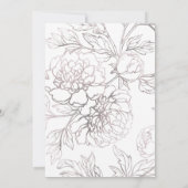 Botanische Hochzeit mit Burgund Red Silver Einladung (Rückseite)