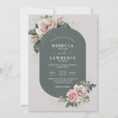 Botanische Hochzeit mit einfachem Salbei Einladung (Vorderseite)