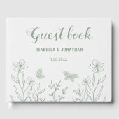 Botanische Hochzeit mit einfachem Salbei Gästebuch (Vorderseite)
