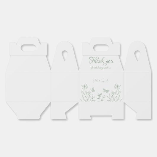 Botanische Hochzeit mit einfachem Salbei Geschenkschachtel (Ungeklappt)