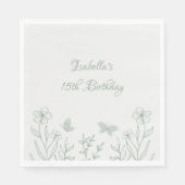 Botanische Hochzeit mit einfachem Salbei Serviette (Vorderseite)