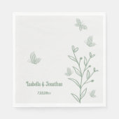 Botanische Hochzeit mit einfachem Salbei Serviette (Vorderseite)
