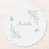 Botanische Hochzeit mit einfachem Salbei Untersetzer (Vorderseite)
