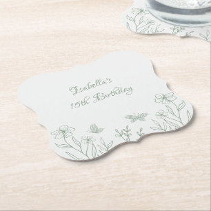 Botanische Hochzeit mit einfachem Salbei Untersetzer