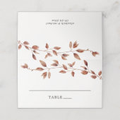 Botanische Hochzeit mit einfachen Herbstlauben Platzkarte (Außenseite Aufgefaltet)