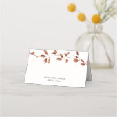 Botanische Hochzeit mit einfachen Herbstlauben Platzkarte (Rückseite)