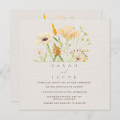 Botanische Hochzeit mit einfachen Wildblumen Einladung (Vorne/Hinten)