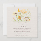 Botanische Hochzeit mit einfachen Wildblumen Einladung (Vorderseite)