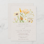 Botanische Hochzeit mit einfachen Wildblumen Einladung (Vorne/Hinten)
