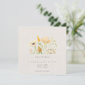 Botanische Hochzeit mit einfachen Wildblumen Save The Date (Stehend Vorderseite)