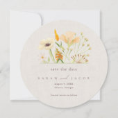 Botanische Hochzeit mit einfachen Wildblumen Save The Date (Vorderseite)