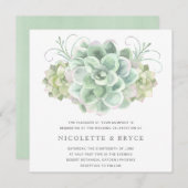 Botanische Hochzeit mit elegantem Watercolor Einladung (Vorne/Hinten)