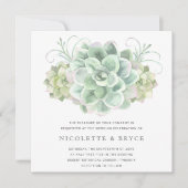 Botanische Hochzeit mit elegantem Watercolor Einladung (Vorderseite)