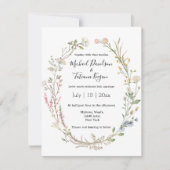 Botanische Hochzeit mit eleganten Aquarellfarben-W Einladung (Vorderseite)