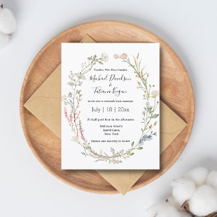 Botanische Hochzeit mit eleganten Aquarellfarben-W Einladung