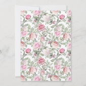 Botanische Hochzeit mit eleganten Rose Einladung (Rückseite)