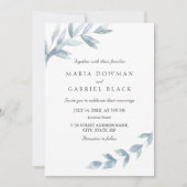 Botanische Hochzeit mit eleganten Wasserfarben Einladung (Vorderseite)