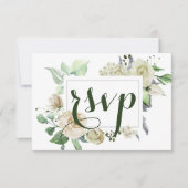 Botanische Hochzeit mit eleganten Wasserfarben RSVP Karte (Vorderseite)